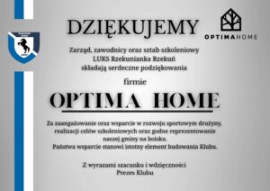 Podziękowanie za bycie sponsorem rzekunianki Rzekuń